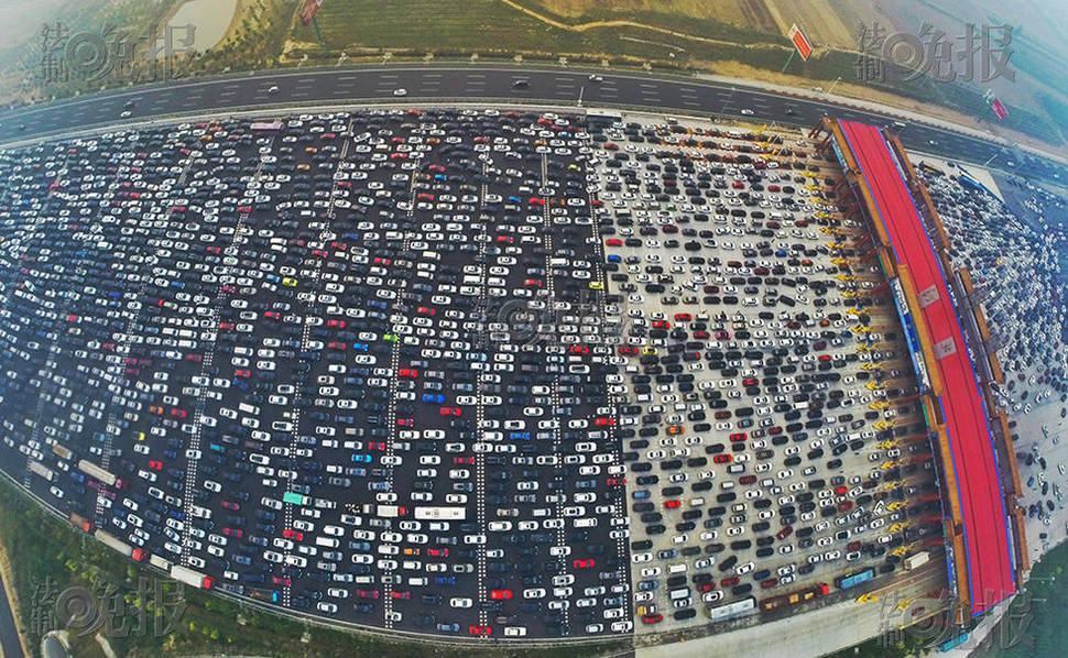車流航拍。