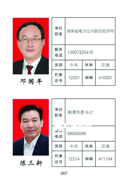 湘潭市人大常委會(huì)官網(wǎng)公開的湖南省委書記徐守盛和湘潭市委書記陳三新的信息。兩人均為湘潭選出的湖南省人大代表，陳三新同時(shí)是湘潭市人大代表。</p><p>