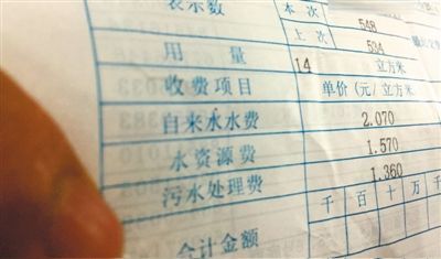 北京市某居民的水費(fèi)單顯示，費(fèi)用中有水資源費(fèi)和污水處理費(fèi)兩項(xiàng)附加收費(fèi)。