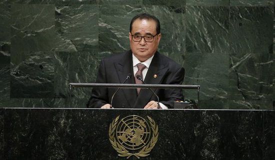 9月27日，朝鮮外相李洙墉在聯(lián)大發(fā)表講話。