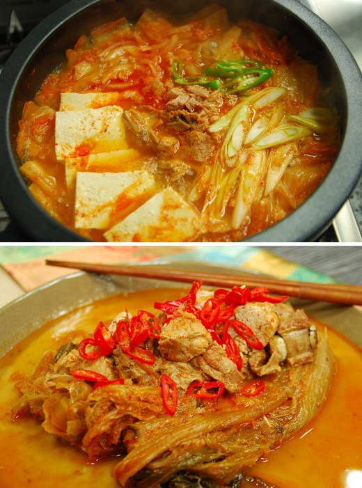 　　上圖為金槍魚泡菜湯,下圖為泡菜雜燴湯。