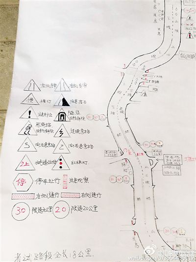 大叔手繪7米長(zhǎng)卷，為考“科目三”真是拼了