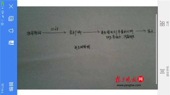 警方根據(jù)這兩張手繪地圖，動用300余人次警力終于將林芳找到。（圖由淮安警方提供）
