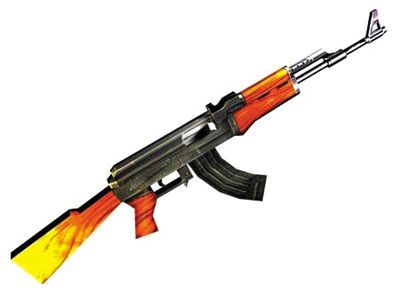 AK47步槍：哈馬斯大量仿制，是武裝分子主要武器。