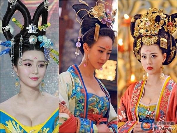 范冰冰、張鈞甯、周海媚，在《武媚娘》中爆乳演出