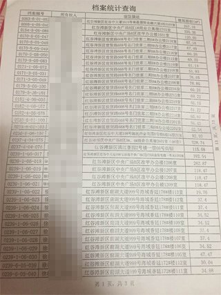 南昌中級人民法院一法官證實(shí)，他從南昌市房管局調(diào)出徐林保及其家人名下的部分房產(chǎn)信息表。