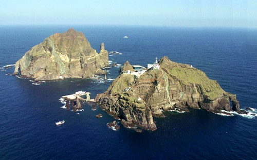 資料圖：日韓爭議島嶼，韓國稱“獨島”，日本稱“竹島”。